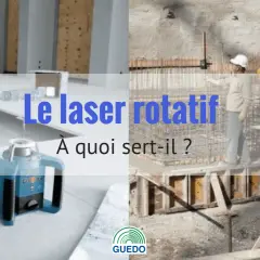 Comment utiliser un laser de chantier pour des mesures précises. Un ouvrier ajuste un niveau laser rotatif sur un chantier.
