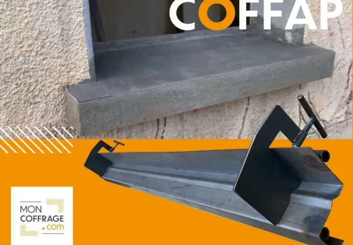 Plan coffrage appui de fenêtre : un outil métallique pour réaliser un coffrage d'appui de fenêtre en béton.
