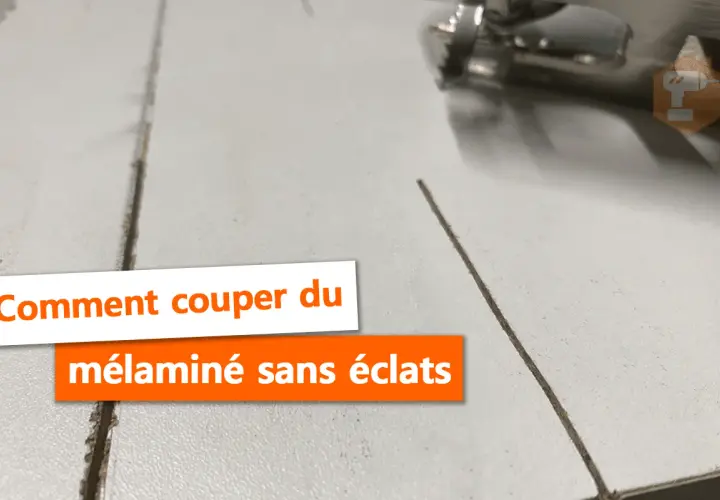 Comment couper du mélaminé sans éclats : quelle lame pour couper parquet stratifié ? Une scie circulaire coupe une surface blanche.