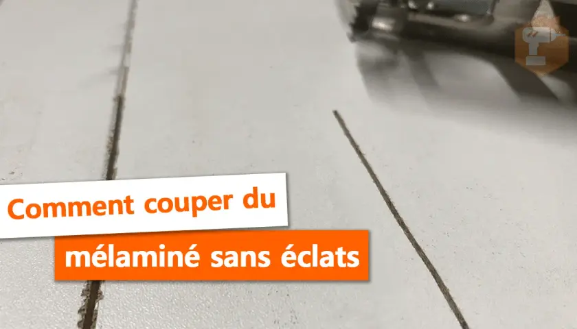 Comment couper du mélaminé sans éclats : quelle lame pour couper parquet stratifié ? Une scie circulaire coupe une surface blanche.
