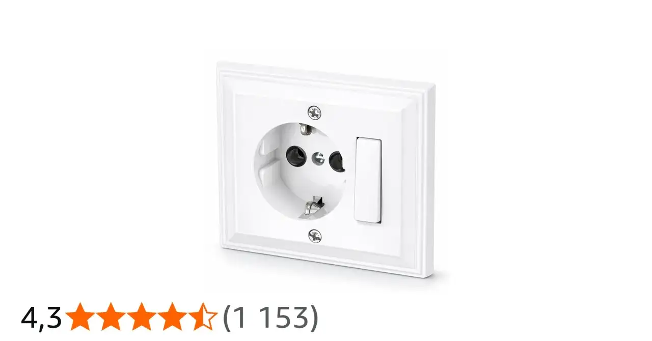 Prise électrique blanche avec interrupteur, prête à condamner pour une installation sécurisée.