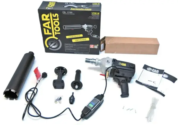 Ensemble d'outils FAR TOOLS CB 1700, perceuse à béton avec accessoires et boîte. Avis sur les outils FAR.